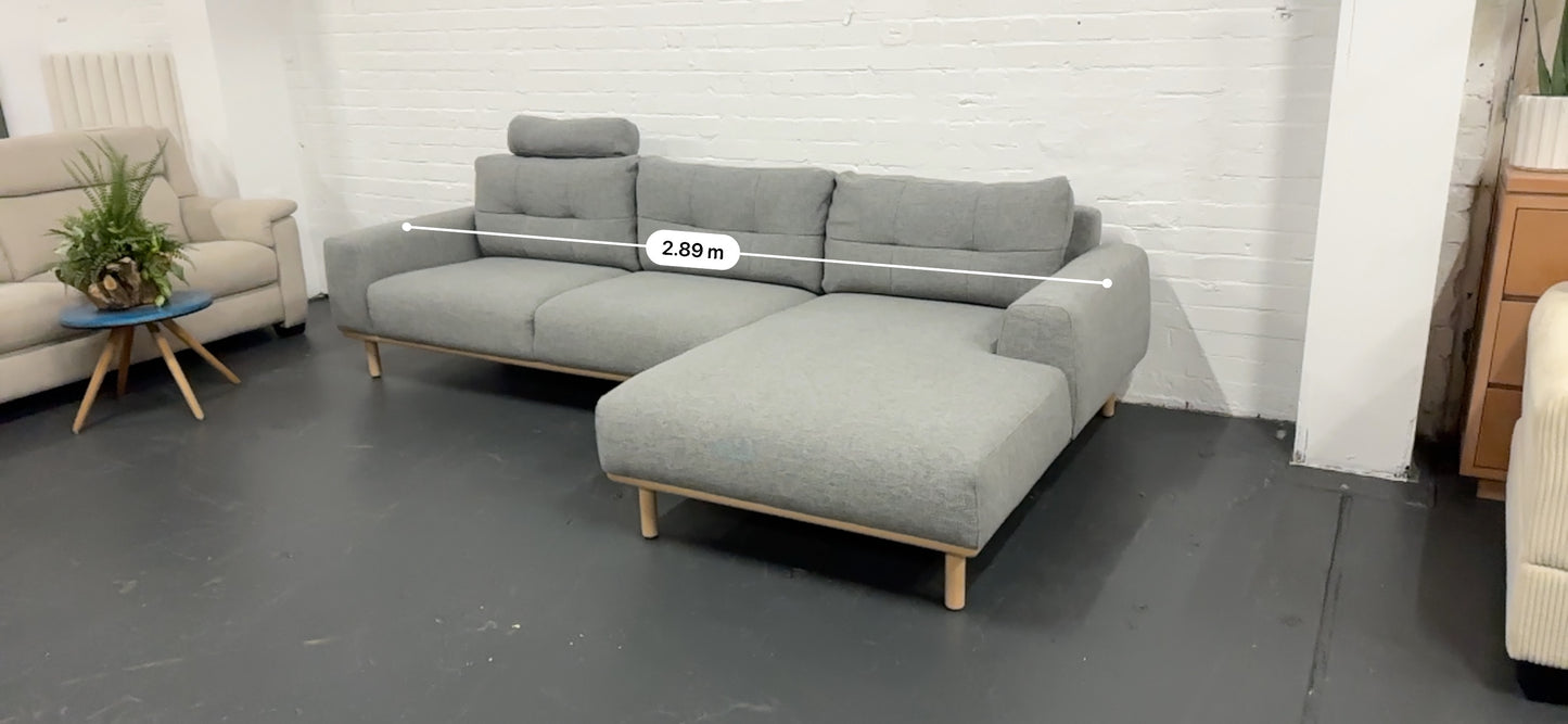 OZ Design L Shape Sofa – Grey | Excellent Condition | Steam Cleaned