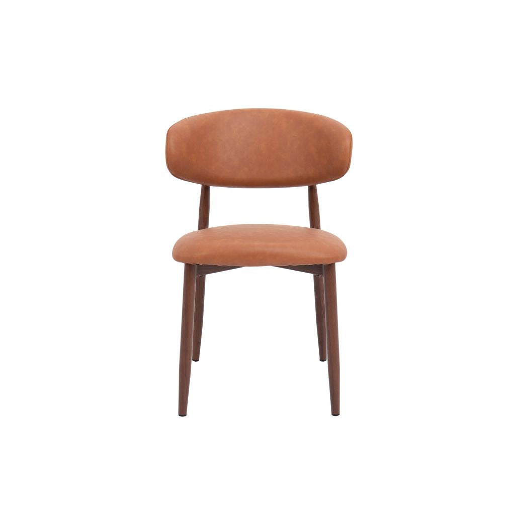 Luca Mid-Century Leather Dining Chair – Tan Brown
