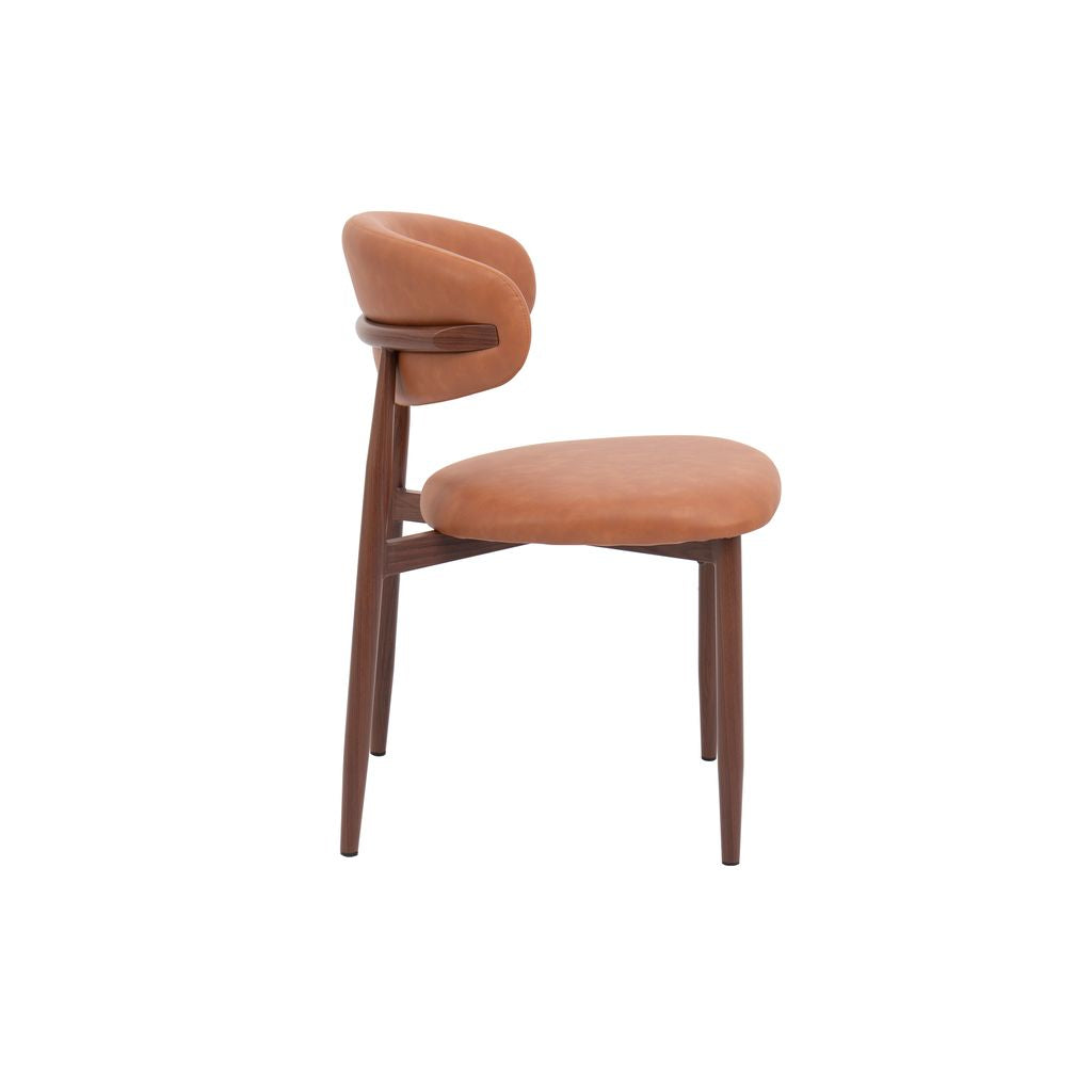 Luca Mid-Century Leather Dining Chair – Tan Brown
