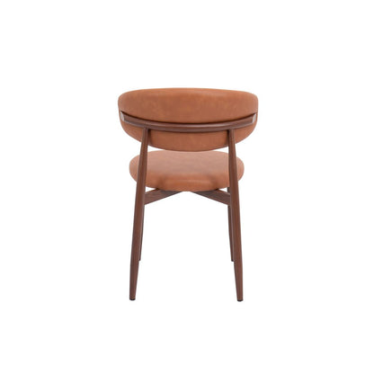 Luca Mid-Century Leather Dining Chair – Tan Brown