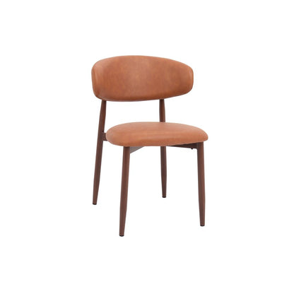 Luca Mid-Century Leather Dining Chair – Tan Brown