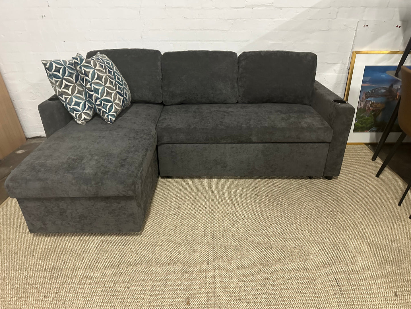 Lisa Sofa Bed, Dark grey/ Charcoal color