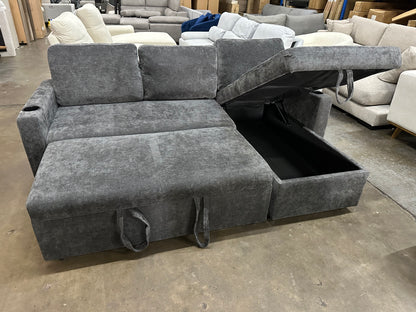 Lisa Sofa Bed, Dark grey/ Charcoal color