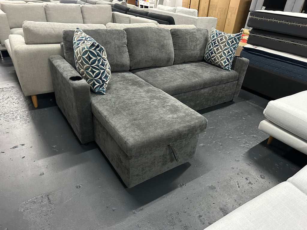 Lisa Sofa Bed, Dark grey/ Charcoal color
