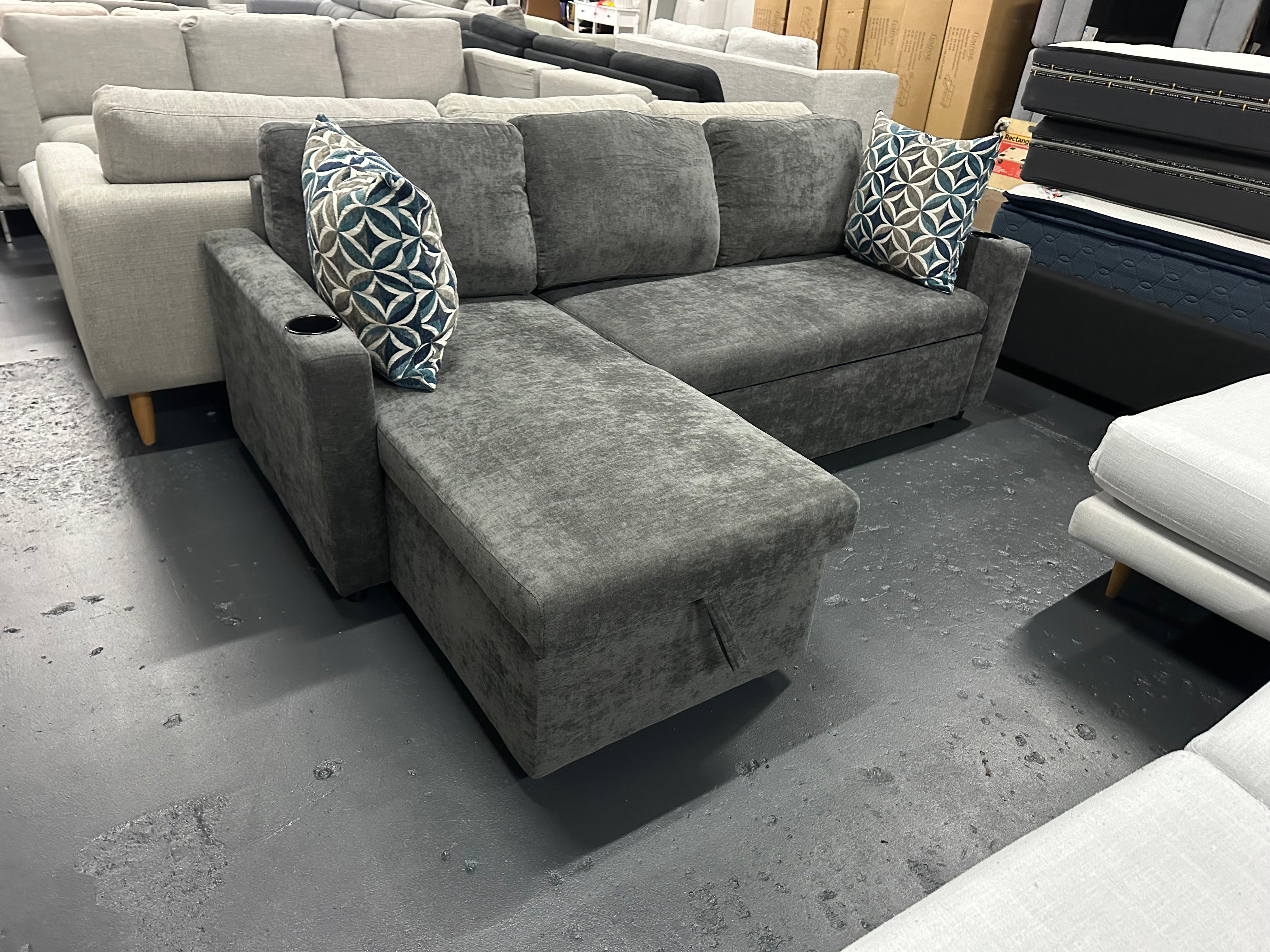 Lisa Sofa Bed, Dark grey/ Charcoal color