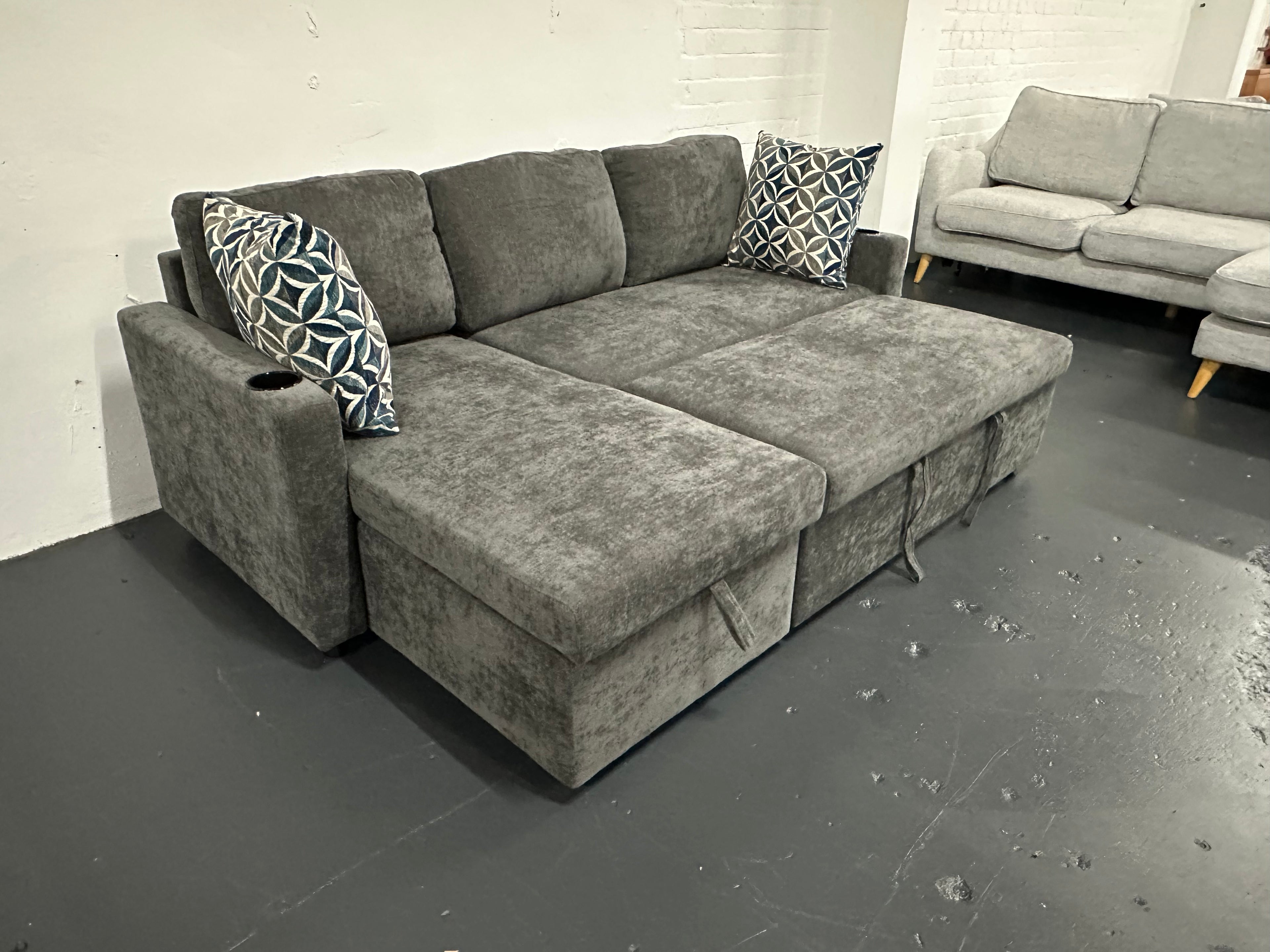 Lisa Sofa Bed, Dark grey/ Charcoal color