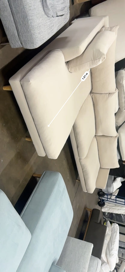 Comfortable cloud feel cream color Lounge lovers Hampton model. Duck feather as new condition
