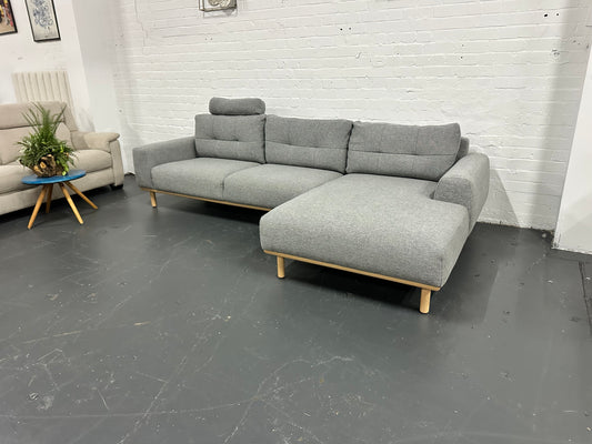 OZ Design L Shape Sofa – Grey | Excellent Condition | Steam Cleaned