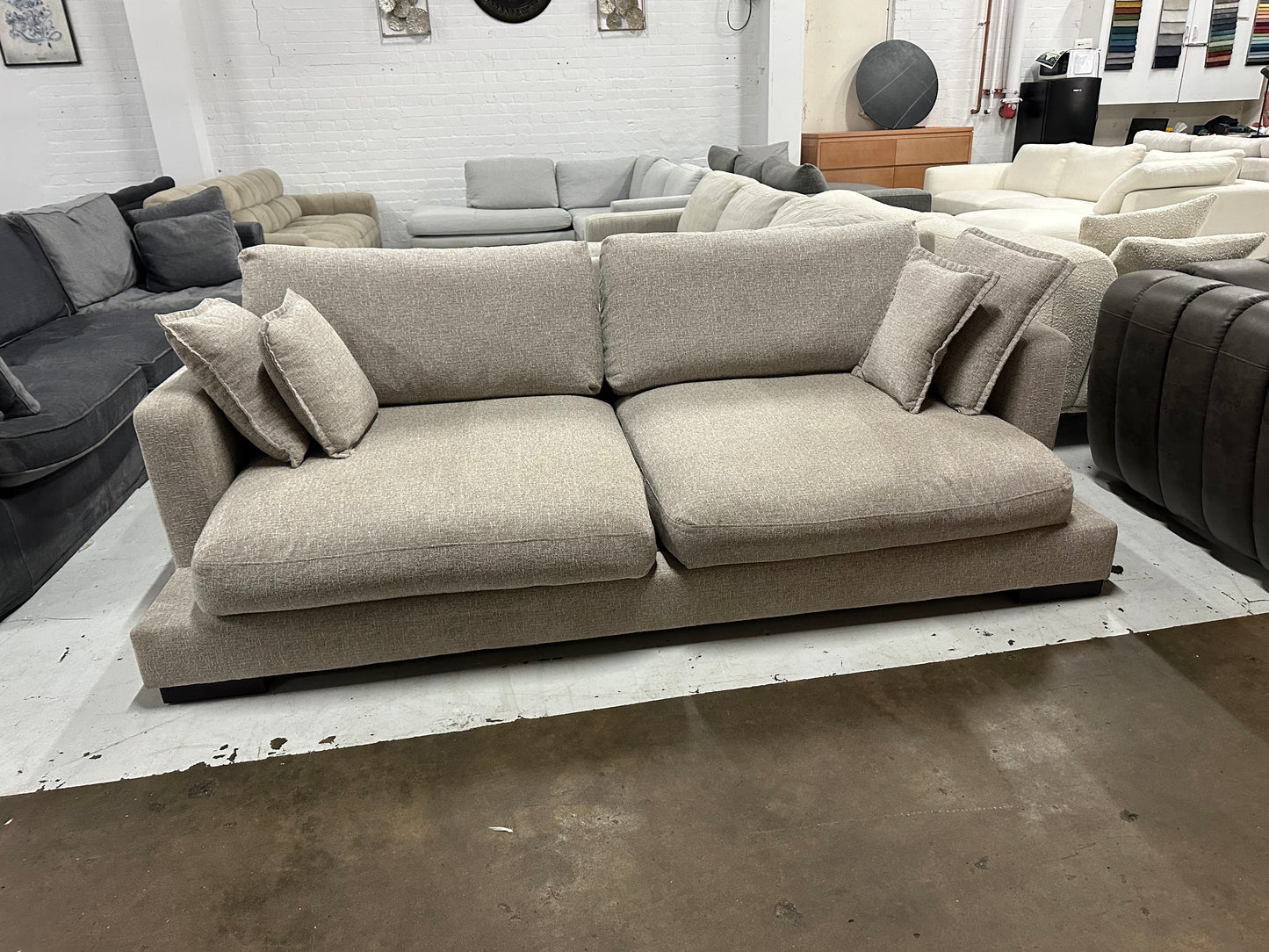 Massive deep seats 2.5 - 3 seater sofa. Feather filled cushions. Removable washable covers