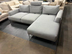 🔥 BROSA LUXURY L-SHAPE SOFA – LIGHT GREY WITH ADJUSTABLE BACKREST 🔥