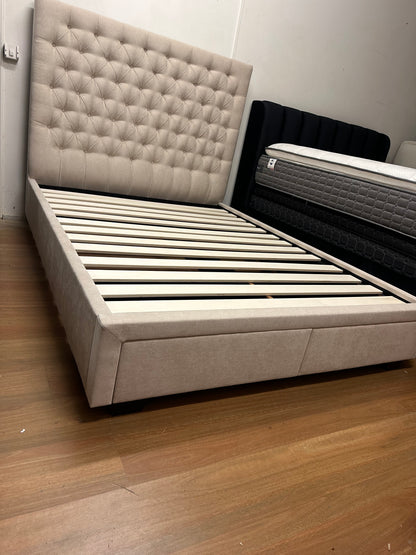 Beautiful king bed frame with storage and 34 cm memory foam mattress set