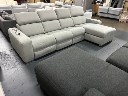 🔥 NICK SCALI L-SHAPE SOFA WITH ADJUSTABLE HEADREST! WITH 1 ELECTRIC RECLINER AND CUPHOLDERS! DELIVERY AVAILABLE 🔥