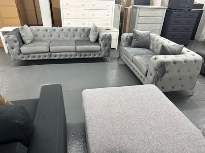 ✨ Chesterfield Velvet Sofa Set – Luxury 3 + 2 Seater Lounge Suite ✨