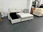 Lisa Sofa Bed with Storage (Very light grey/ Cream)