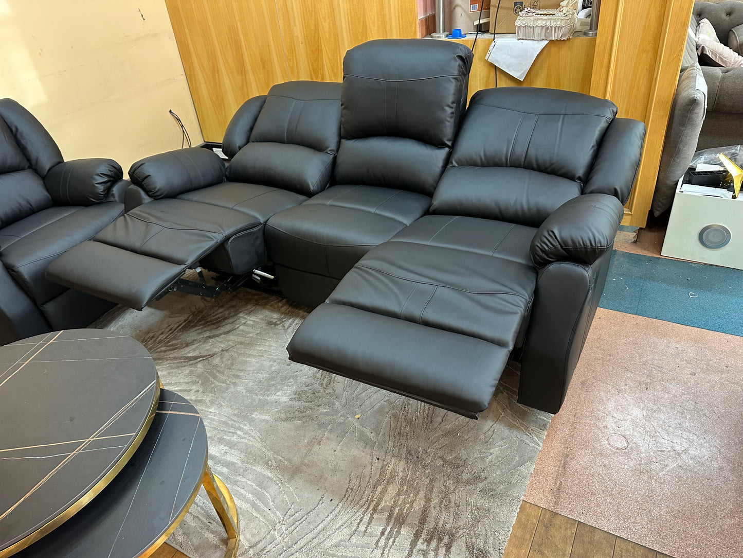 6 Seater Leather Recliner Set