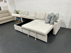 Lisa Sofa Bed with Storage (Very light grey/ Cream)