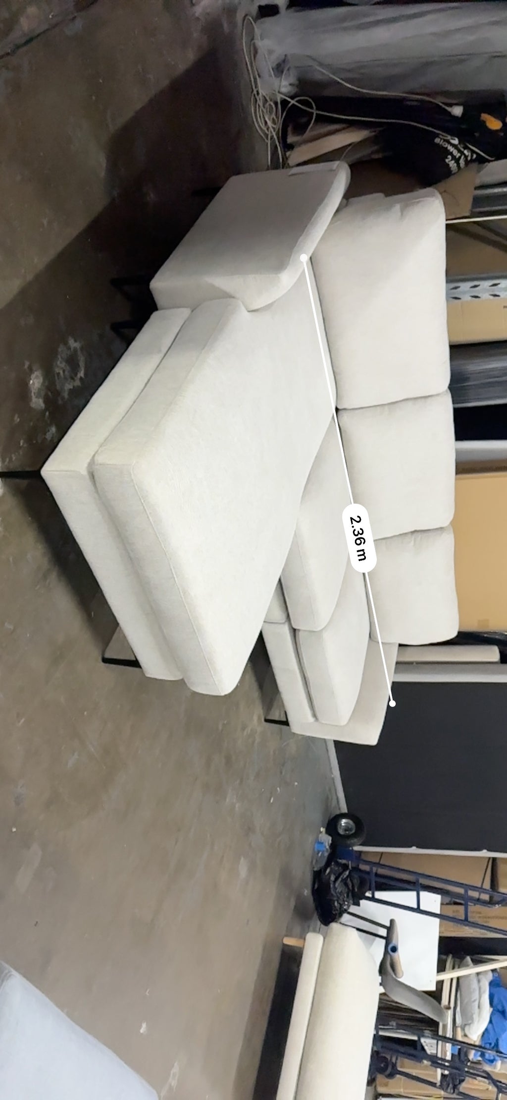 ✨ Modern L-Shape Sofa with Reversible Chaise – Cream Fabric