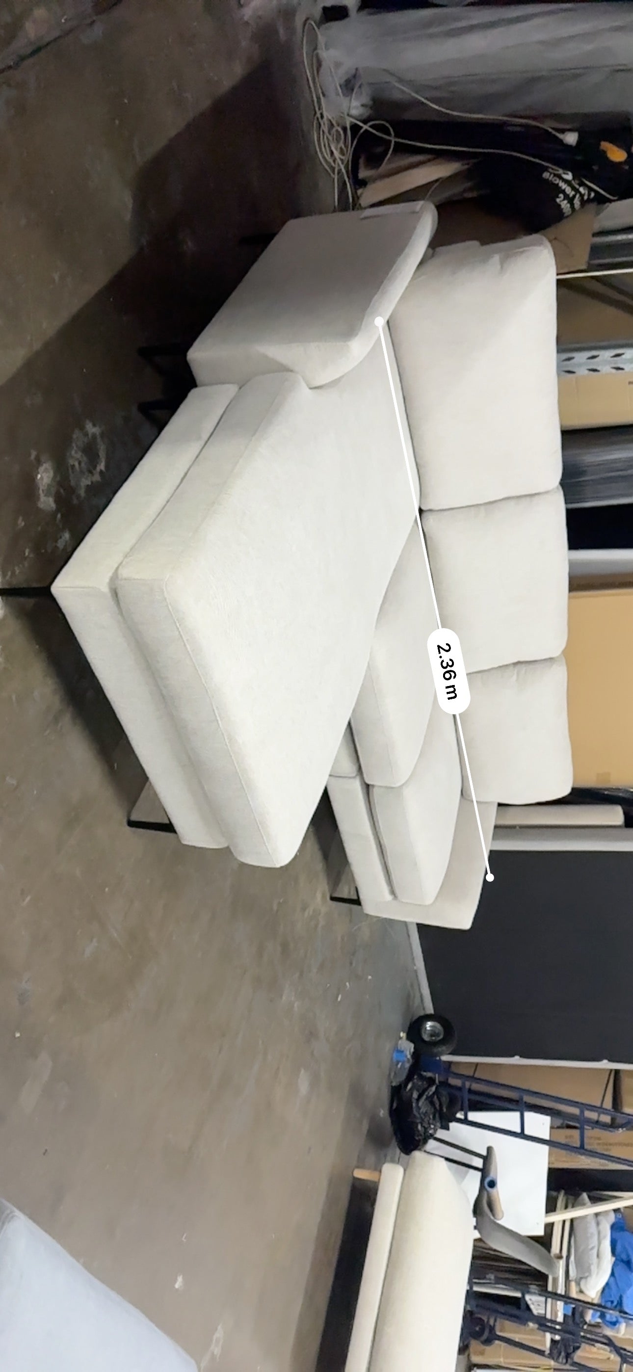 ✨ Modern L-Shape Sofa with Reversible Chaise – Cream Fabric