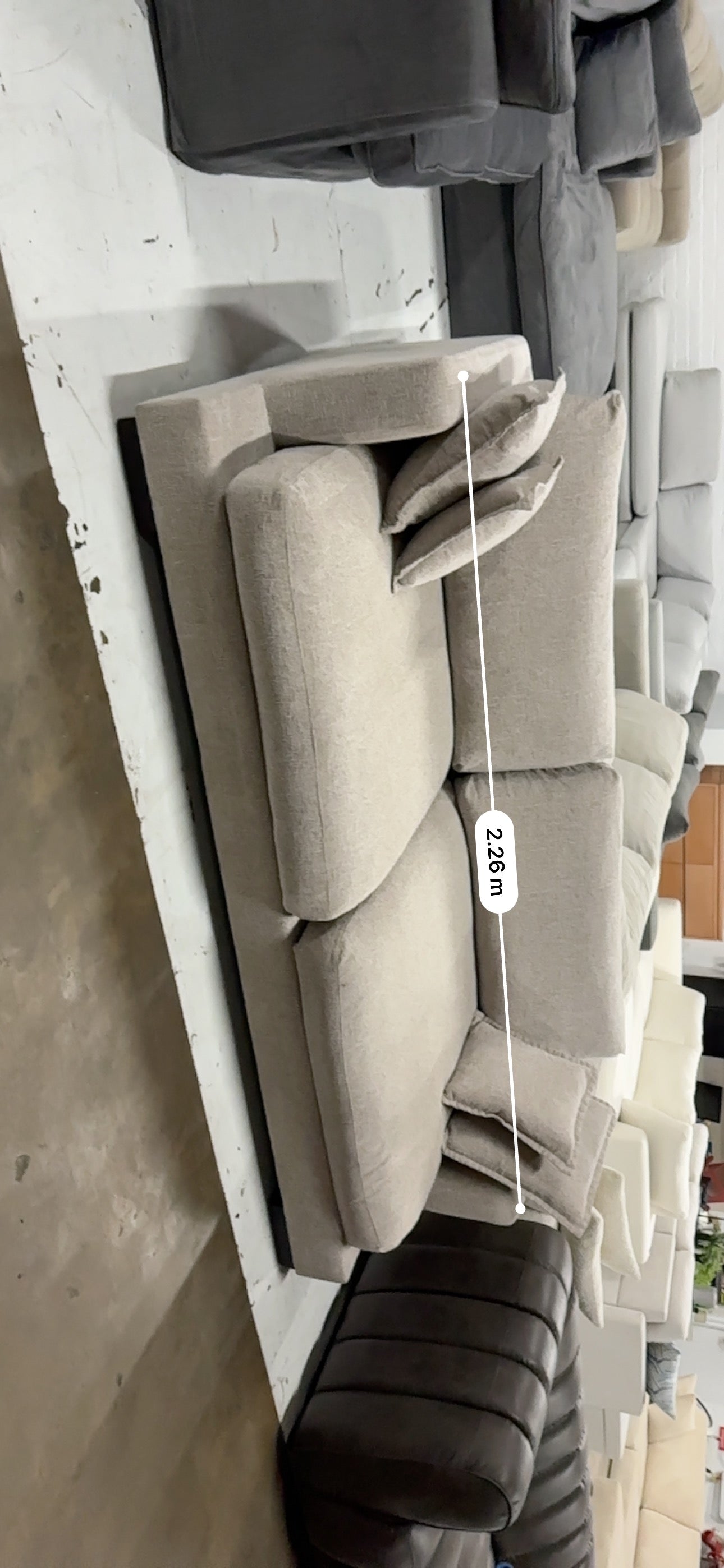 Massive deep seats 2.5 - 3 seater sofa. Feather filled cushions. Removable washable covers