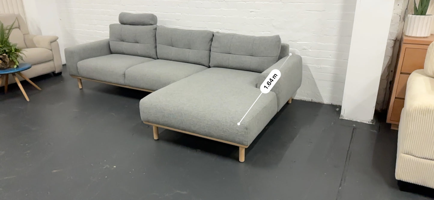 OZ Design L Shape Sofa – Grey | Excellent Condition | Steam Cleaned