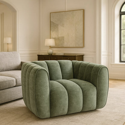 Aston Olive Green swivel armchair