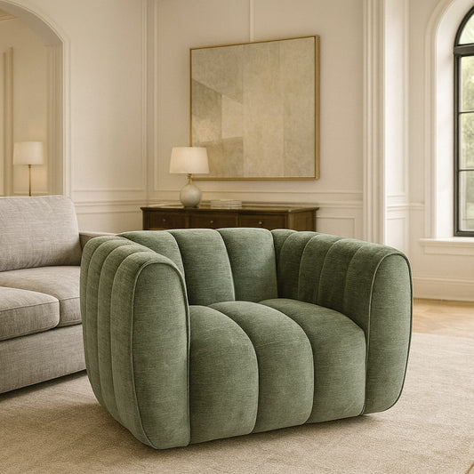 Aston Olive Green swivel armchair