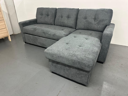 Oslo Reversible Pull-Out Sofa Bed with Storage – Charcoal Grey