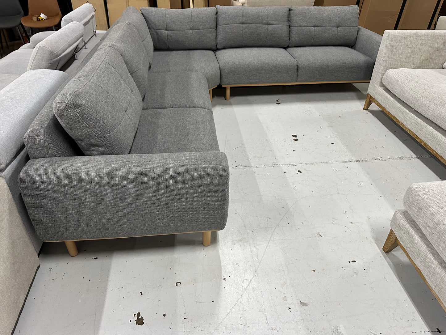 Dark grey color OzDesign chaise L shape Sofa (Pre-Owned). Perfect as new condition