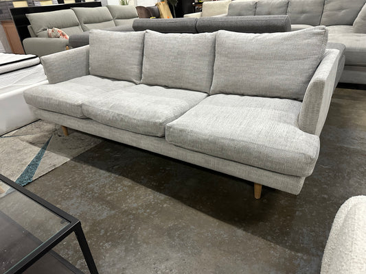 Beautiful Light grey lounge lovers sofa. Comfortable as new condition. Reupholstered as good as new