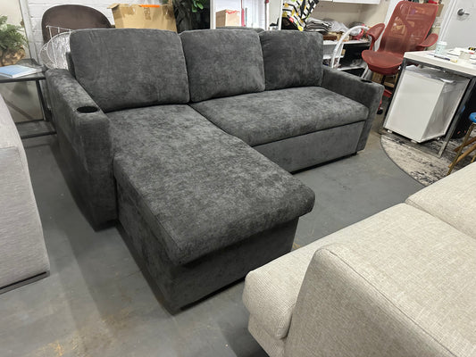 Lisa Sofa Bed, Dark grey/ Charcoal color