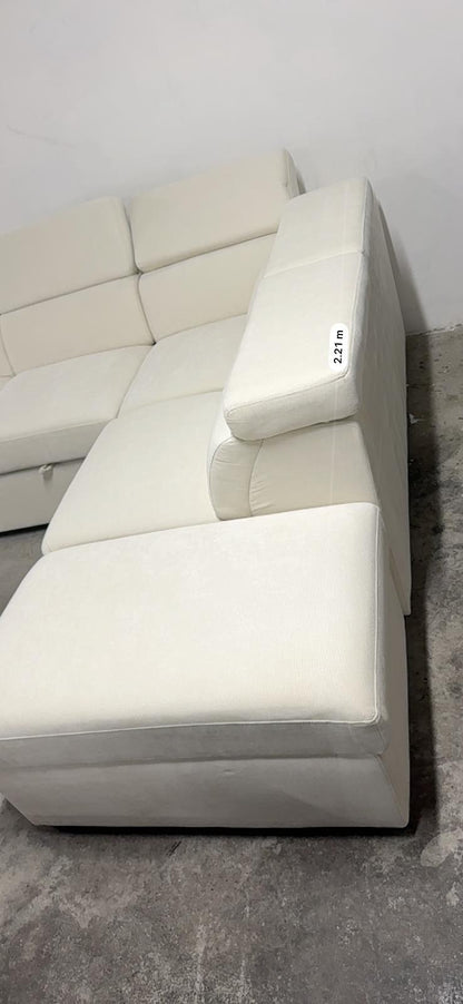 Oslo Luxe Reversible Pull-Out Sofa Bed with Adjustable Headrests & Storage – Cream Linen