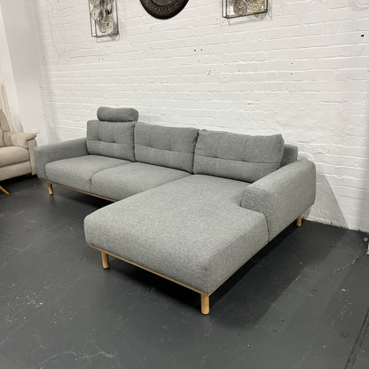 OZ Design L Shape Sofa – Grey | Excellent Condition | Steam Cleaned