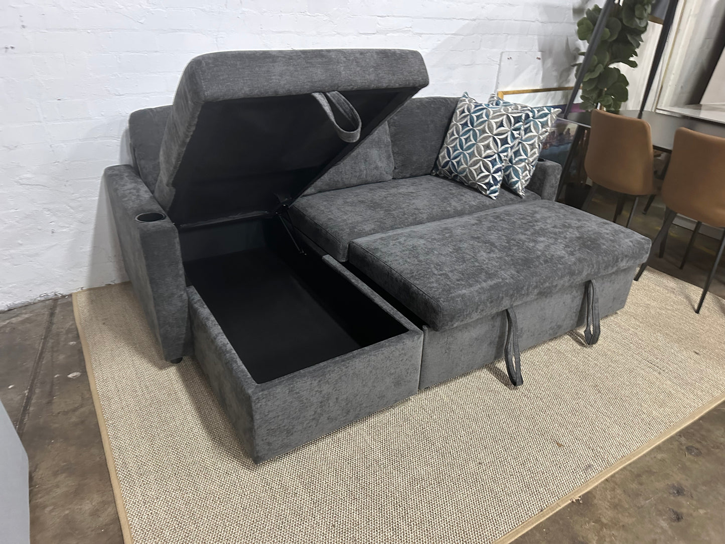 Lisa Sofa Bed, Dark grey/ Charcoal color