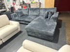 Noosa Reversible chaise corduroy L shape sofa. Removable and washable covers