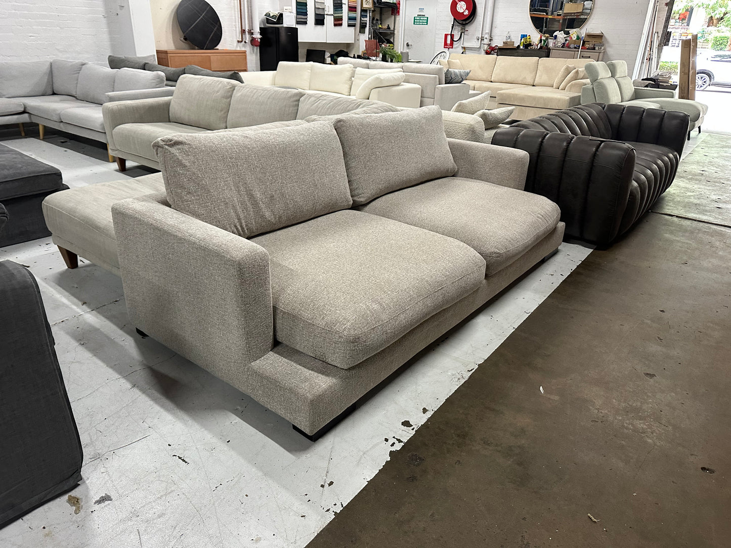 Massive deep seats 2.5 - 3 seater sofa. Feather filled cushions. Removable washable covers