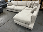 L-Shape Chaise Sofa with Pocket Spring, Foam & Feather Cushions