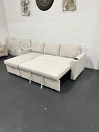 Lisa Sofa Bed with Storage (Very light grey/ Cream)