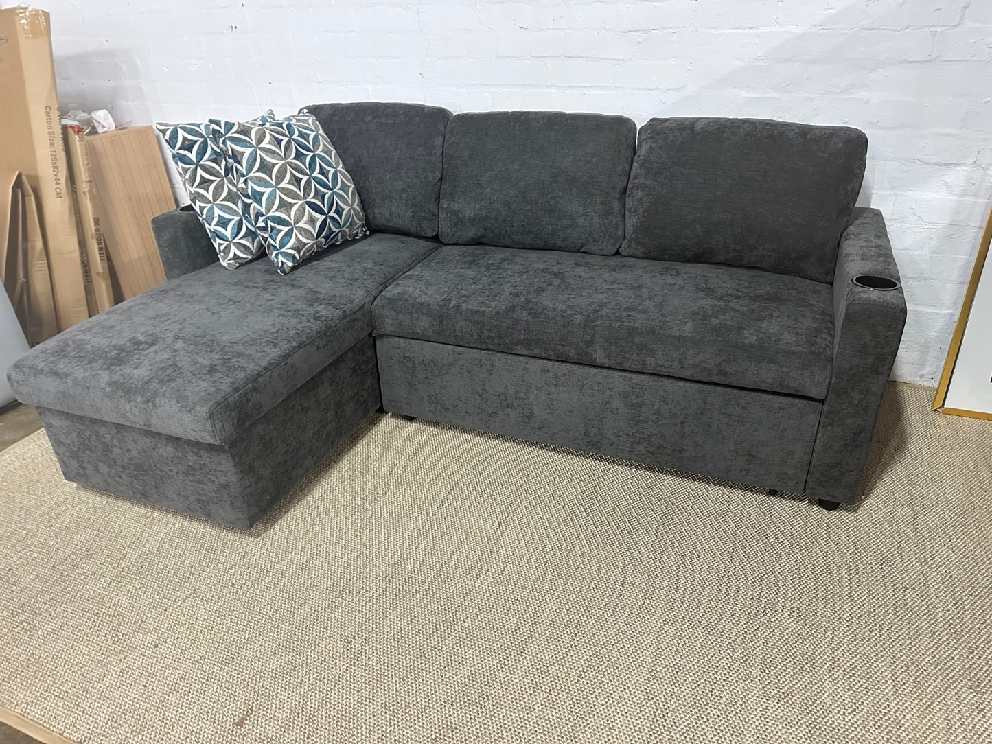 Lisa Sofa Bed, Dark grey/ Charcoal color
