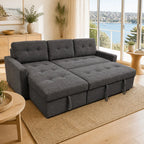 Brand new Lisa Tufted Sofa with storage - Dark Grey