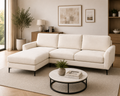Aida Reversible Chaise L shape Sofa – Cream