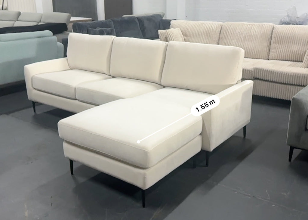 Aida Reversible Chaise Sofa – Cream