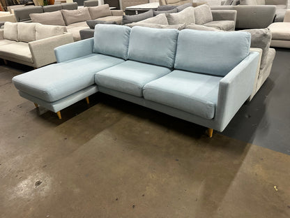 Freedom furniture Dockland model! Light blue L-Shape Sofa (Pre-Owned) professionally cleaned