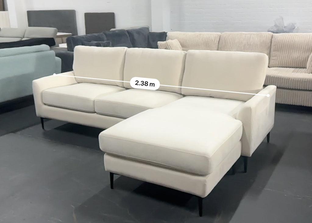 Aida Reversible Chaise Sofa – Cream