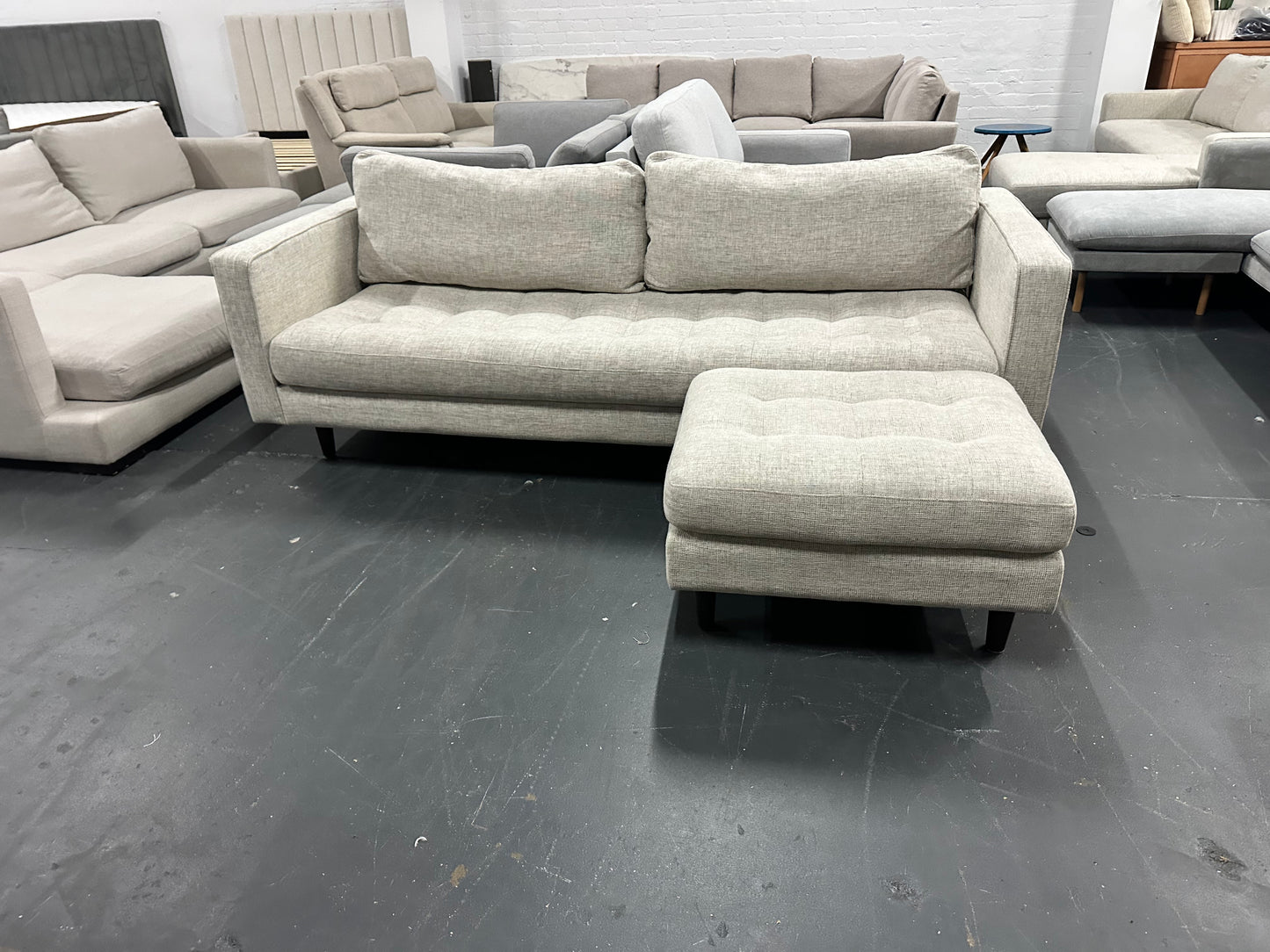 ✨ Designer 3 Seater Sofa + Matching Ottoman – Stunning Tufted Design ✨