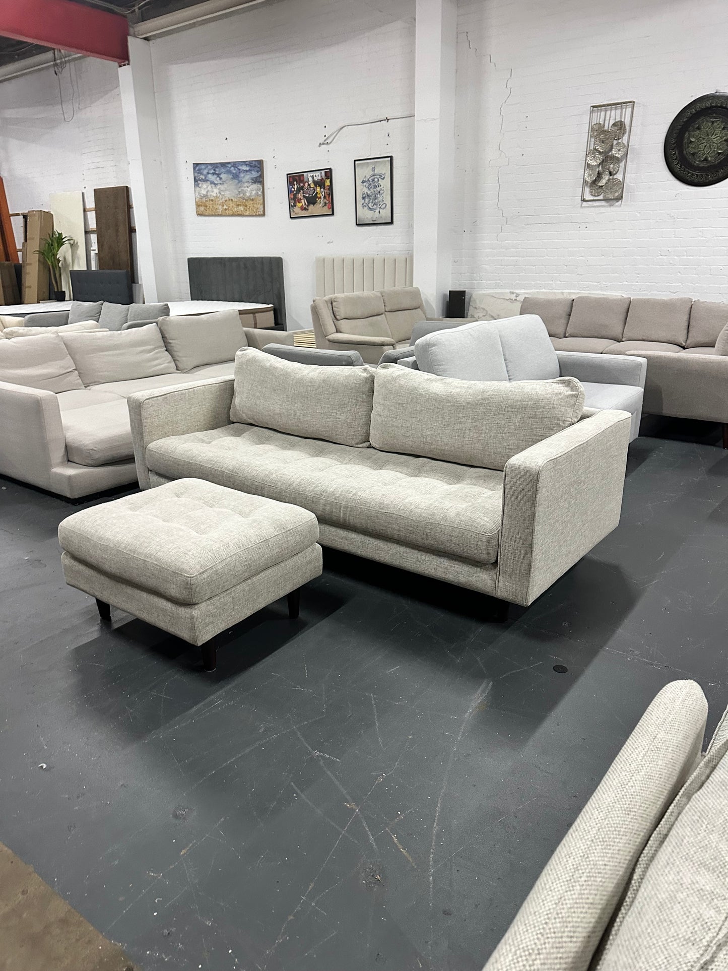 ✨ Designer 3 Seater Sofa + Matching Ottoman – Stunning Tufted Design ✨