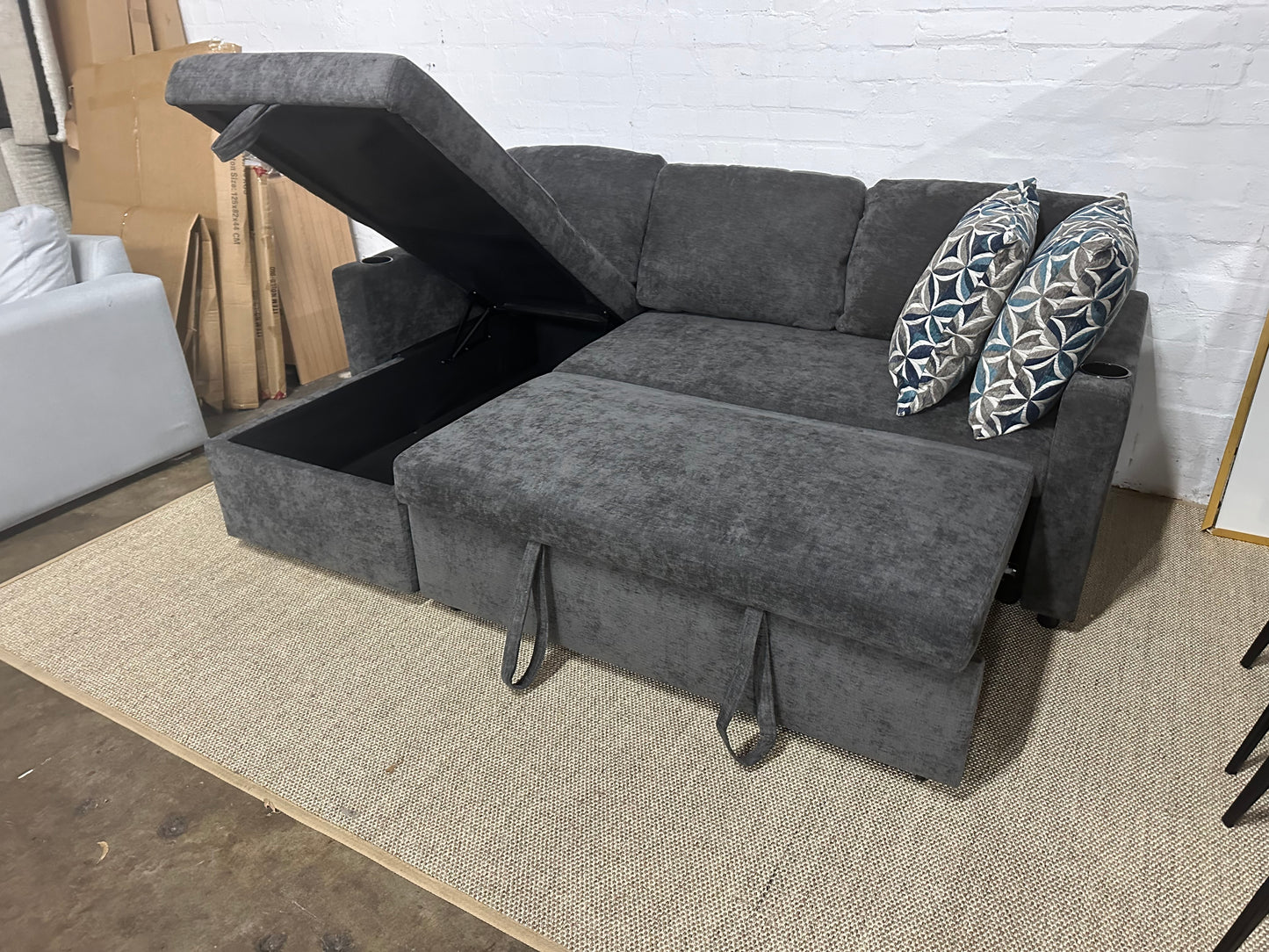 Lisa Sofa Bed, Dark grey/ Charcoal color