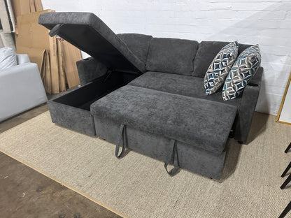 Lisa Sofa Bed, Dark grey/ Charcoal color