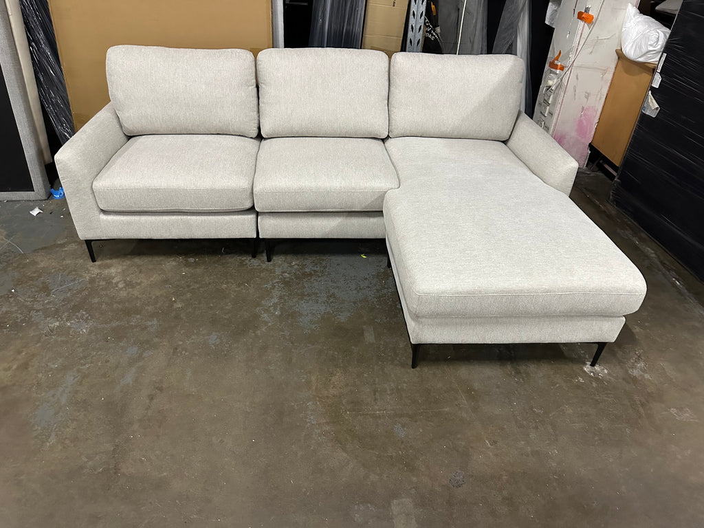 ✨ Modern L-Shape Sofa with Reversible Chaise – Cream Fabric