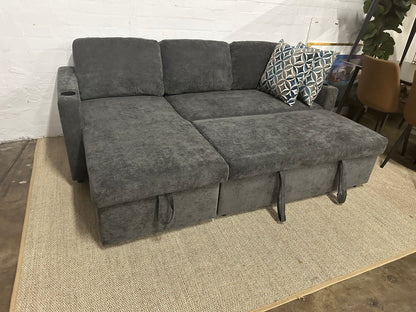 Lisa Sofa Bed, Dark grey/ Charcoal color