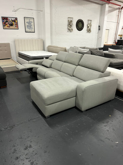 🔥 NICK SCALI L-SHAPE SOFA WITH ADJUSTABLE HEADREST! WITH 1 ELECTRIC RECLINER AND CUPHOLDERS! DELIVERY AVAILABLE 🔥